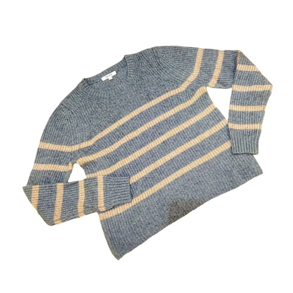 Splendid Gisela cashmere heathered charcoal stripe ribbed hems crew neck small - Picture 13 of 16